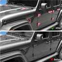 JeCar Exterior Trim Kits Door & Hood Hinge Covers Door Handle Side Vent Tailgate Hinge Trim Covers Exterior Accessories Compatible with Jeep Wrangler JL JLU 2018-2023 2/4 Doors, Pink