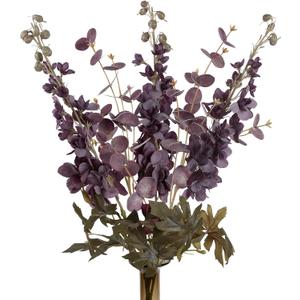 IPOPU Plum Delphinium Artificial Flowers Combo Burgundy Eucalyptus Stems 5PCS 34" Long Stem Artificial Flowers for Tall Vase for Wedding Centerpieces Home Table Party Fall Decor (Plum&Burgundy)