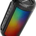 FULMINARE Portable Bluetooth Speaker with 26W HD Sound, Speakers Bluetooth Wireless 6.0, AUX&TF-Card&USB Input, LED Lights, IPX5 Waterproof, 16H Playtime for Home/Outdoor/Party, Birthday Gift (Black) (Gray)