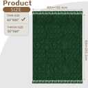 Chenille Throw Blanket for Couch with Tassels,60"X80" Soft Cozy Lightweight Knitted Boho Decorative Blankets for Bed and Sofa,Dark Green