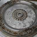 24.4 inch Decorative Ceiling Medallion for light fixtures, Silver and Gold Finish