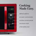 Farberware 1.1 Cu. Ft. Countertop Microwave Oven 1000 Watts Power, Auto Cook Settings, Defrost, Easy Clean and Child Safety Lock - Metallic Red