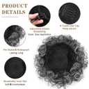 Matthia Messy Hair Bun Hair Piece Drawstring Ponytail for Black Women Large Curly Bun, Short Synthetic Salt and Pepper Hair Bun Extensions Curly Messy Updo Hair Piece for Women Daily Use(1B/Grey#)