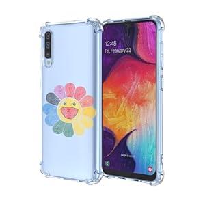 EUAGVQY Case for Samsung A50 A50S A30S Floral Transparent Soft TPU Phone Case Air Cushion Shockproof Bumper Protective Phone Cover for Samsung Galaxy A50, Smiling Face