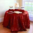 Red Sequin Tablecloth Round 72" Glitter Table Cover Metallic Sequence Table Clothes for Birthday Party Baby Shower Wedding