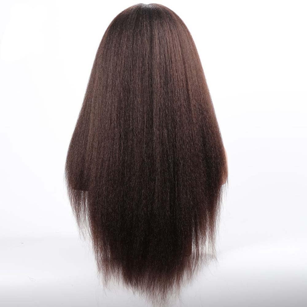 kinky straight wig human hair Long Kinky Straight Wigs For Black Women Black Wigs Straight Hair Wig Synthetic Middle Part Wigs Kinky Afro Wigs (#4)