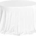 Ling's moment White Wedding Table Cloths in Premium Crumpled Velvet, 9ft x 11ft, Fits 4ft/6ft Rectangular/Round Sweetheart&Head Table for Wedding Reception, Bridal Shower, Birthday Decoration,Banquet