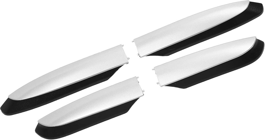 X AUTOHAUX 4Pcs Roof Rack Rail Cover End for Toyota RAV4 2013-2018 Roof Rack Rails End Cap Protection Exterior Cover Shell Silver Tone