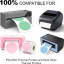Misofuki 2" 6 Rolls 4500 Labels White Circle Direct Thermal Stickers Labels Rolls Compatible with Zebra, Rollo, MUNBYN, Self-Adhesive Round Direct Thermal Labels