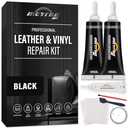 Black Leather Repair Kit for Car Interior, Leather Seat Repair Kit for Cars, Car Seats, Steering Wheel, Dashboard, Console, Easily Restores Faux, Artificial, Genuine Pleather With Easy Instructions