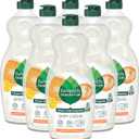 Seventh Generation Dish Liquid Soap Clementine Zest Lemongrass Pack of 6 Dishwashing Soap Liquid Soap 19 oz