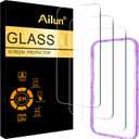 Ailun 3 Pack Screen Protector for iPhone 17 Pro Max [6.9 inch] with Installation Frame, Tempered Glass, Sensor Protection, Dynamic Island Compatible, Case Friendly