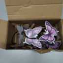 Sawysine 12 Pcs Purple Butterfly Shower Curtain Hooks Set Wood Decorative Purple Butterfly Bathroom Decor Accessories Lilac Spring Shower Curtain Hangers for Bathroom Bedroom Living Room
