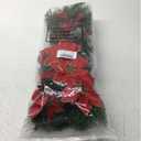 Hotop 6 Pcs Christmas Artificial Poinsettias Florals 19.6 Inch Large Christmas Poinsettia Decorations Red Green Christmas Flower Picks Stem for Christmas Tree Ornament Wreath DIY Xmas Party Decor