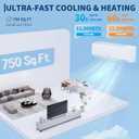 GarveeHome SEER 19 12000BTU 115V Mini Split Air Conditioner | Energy-Efficient Inverter AC System with Remote Control & Easy Installation Kit for Rooms Up to 750 Sq.Ft