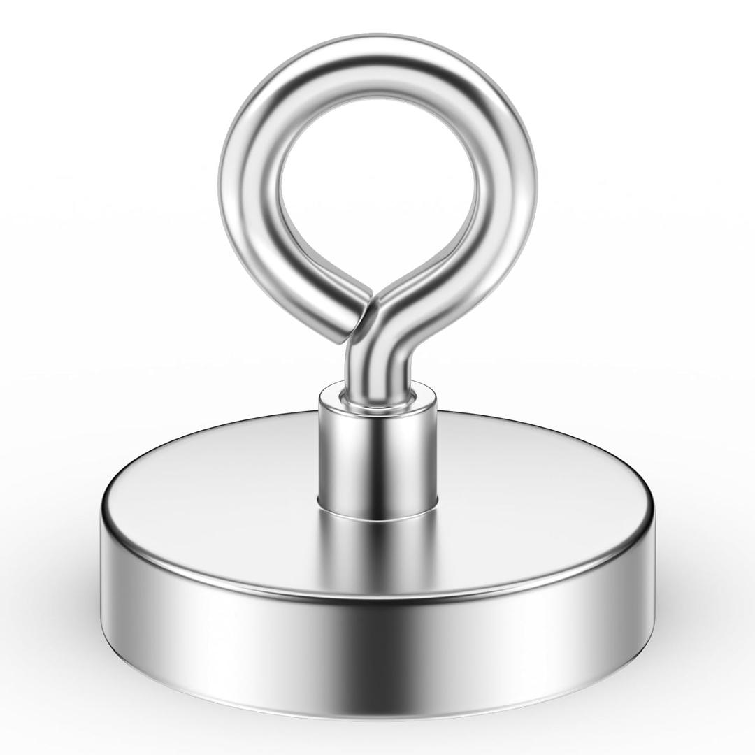Strong Neodymium Fishing Magnets, 500 lbs (227 KG) Pulling Power, Rare Earth Magnets, 2.36-inch (60mm) Diameter, Ideal for River Recovery and Magnetic Fishing Excursions