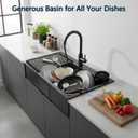 33 Inch Kitchen Sink, 304 Stainless Steel Sink, Single Bowl, Drop In Kitchen Sink with Complete Accessories, Perfect for Homes, and Modern Kitchens in All Settings (Gunmetal, 33 * 18 in)