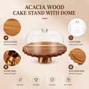 Acacia Wood Cake Stand with Acrylic Lid 12" 6-in-1 Dessert Table Display Holder Set for Birthday Wedding Party Kitchen Multi-purpose Serving Tray for Cheese, Salad, Chips, Fruit, Cake