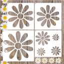 Large Flower Stencils for Painting on Wood, 13.8 Inch Spring Daisy Floral Stencil Reusable Large Flower Paint Templates for Walls DIY Crafts Fence Canvas Cake Fabric (Flower4)
