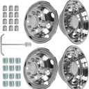 hightall 19.5 Wheel Simulators, 19.5" 10 Lug Stainless Steel Hubcaps,Polished Surface,2Pcs Front Wheel/2Pcs Rear Wheel,Bolts On Wheel Cover Set Compatible with 2008-2023 Dodge Ram 4500/5500