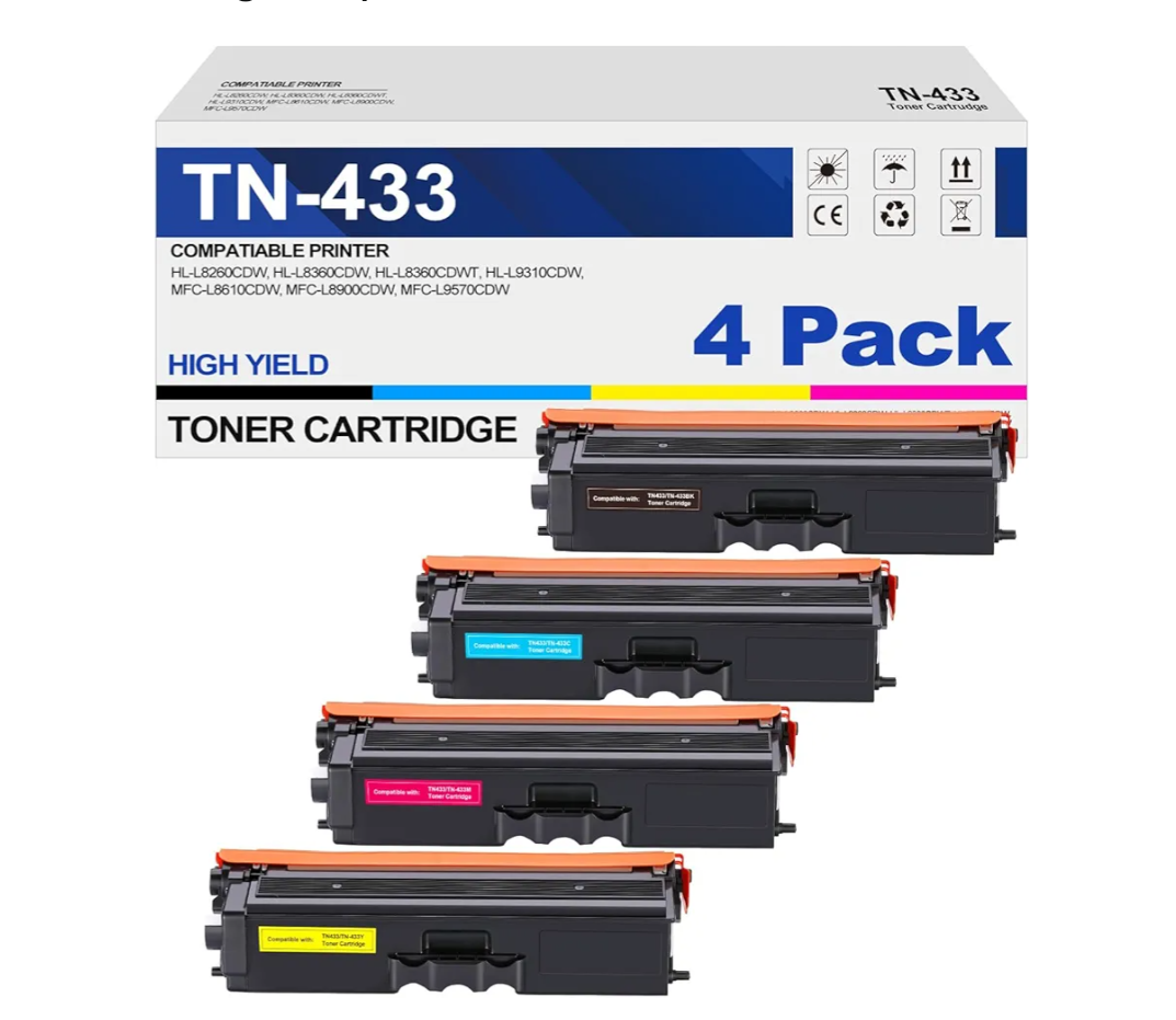 TN433 TN-433 Toner Cartridge Replacement for Brother TN 433 TN-431 for Brother HL-L8260CDW HL-L8360CDW MFC-L8610CDW MFC-L8900CDW HL-L9310CDW Printer