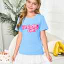 Haloumoning Birthday Girl Shirt Kids Short Sleeve Crewneck T-Shirts Tees Birthday Outfit 5-14 Years (Blue)