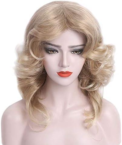 STfantasy 70s Feathered Wigs Disco Costume Blonde Natural Wig for Women Girls Party Fashion Accessory Halloween Cosplay Anime (Blonde)