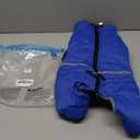 BRKURLEG Blue Dog Winter Coat, Cozy Winter Dog Jackets, Small Dogs Coat with Harness, Onesie Body Warm Puppy Christmas Jacket, Pet Reflective Cold Weather Jackets, Puppy Four-Legged Puffer Coats, M