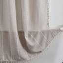 WELTRXE Boho Shower Curtain with Tassel Modern Farmhouse Shower Curtain Set, Rustic Bathroom Decor, Heavy Duty Fabric Water Repellent with Hook, Taupe, 72x72 Inches