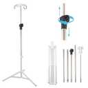 IV Poles,46-86 Inch IV Stand Floor with 4 IV Bag Holder Stand Portable Telescopic Stabilizing Tripod Stainless Steels Pipe Extension Pole Lightweight Strudy and Durable (46-86INCH)