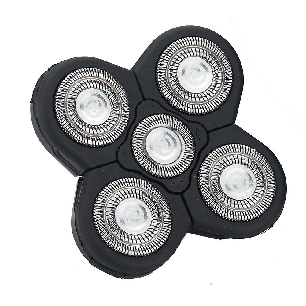Men Electric Shavers Replacement Heads 5 in 1 Razor Replaceable Alternate Floating Washable Blade Trimmers Head(Black)