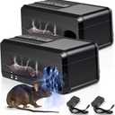 2026 Upgraded High Voltage Electric Mouse Traps Indoor for Home Instantly Kills Mice & Rats, No Touch Reusable Indoor Rodent Killer Electric Trap for Home, Kitchen, and Commercial Use,2 Pack (black)