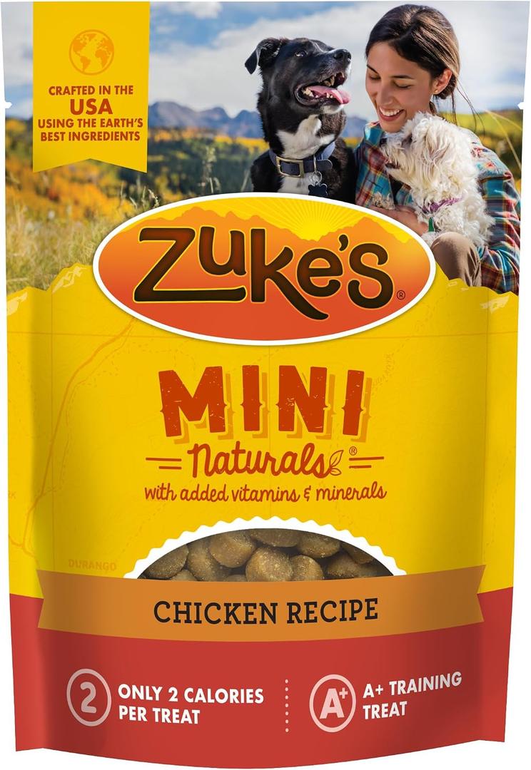 Zukes Mini Naturals Dog Training Treats for Dogs, Pet Treats Made with Real Chicken, 16 oz (EXP 11/01/26)