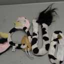 Nicky Bigs Novelties Cow Costume Set For Adults Black White Dairy Cows Ears Headband With Horn Tail Nose Collar Cowbell Necklace Animal Halloween Costumes Accessory Kit