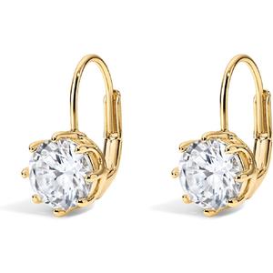 Electric Picks The Bentley Earrings,14kt Gold Plated Studs with 7mm Sparkling Crystal, Lightweight Everyday & Gift Jewelry for Women, Timeless Minimalist Gold Earrings
