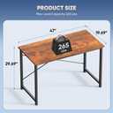 DUMOS 47 Inch Computer Desk for Home Office, Modern Writing Study Table Simple Modern Style for Bedroom Small Space, Large Work Desks with X-Shaped Reinforcement, Wood Brown, 47 Inch-1 Pack