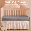 Pro Goleem 2 Pack Satin Soft Crib Sheet Great for Baby with Sensitive Hair Silky Baby Sheet White and Gray Unisex 52x28x8 Fitted Sheets