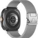 Milanese Loop Metal Bands for Samsung Galaxy Ultra Watch Band 2025/2024,Stainless Steel Magnetic/Parachute Mesh Titanium Strap Men Women for Samsung Galaxy Watch Ultra 47mm Band Correa Reloj