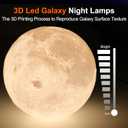 Moon Lamp LED Night Light - Dimmable Bedside Lamps Small Modern Bedroom Lamp LED Desk Light with 25 Lighting Modes 3D Printed Realistic Moon Surface - Perfect for Girls Boys Kids Birthday