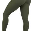 High Waisted Leggings for Women - No Front Seam Tummy Control Yoga Pants for Workout Running No See Through (Green, S)