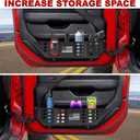 Metal Front Door Pocket Storage Box for Jeep WranglerDoor Side Insert Organizer for Jeep Wrangler JL JLU 4XE 2018-2024 & Gladiator JT 2020-2024 Door Storage Expansion Accessories 2PCS, Flag