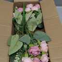 TURNMEON 40 Heads Fake Roses Artificial Flowers for Outdoors Summer Decor, 4 Bouquets UV Resistant Fake Flower Bouquet Faux Silk Roses for Wedding Birthday Party Home Mother's Day Cemetery Decor(Pink)