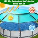 Pool Shade, Adjustable Above Ground Pool Shade Umbrella with Carry Bag, Outdoor Pool Sunshade for Swimming Pools, Multi-functional Patio Umbrella for Garden/Pool Deck/Backyard, Pool Accessories