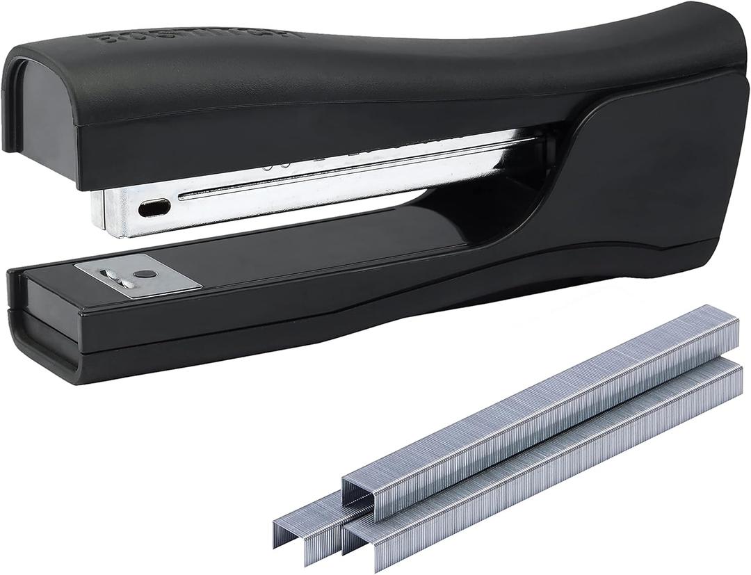 Bostitch Office Eco-Friendly Dynamo 4 in 1 Standup Stapler, Includes 420 Staples, 20 Sheet Capacity, Integrated Pencil Sharpener, Staple Remover & Staple Storage, Black (Midnight)