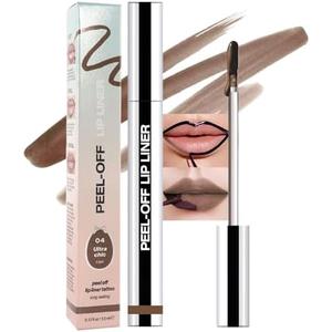 Pack of 3, Hxssll Matte Lip Gloss Stain-Peel Off Lip Liner Tattoo, Light Taupe Lip Tint，Long Lasting Peel Off Lip Stain, Waterproof Transfer-proof Lip Mask Lip Liner Peel Off Lip Gloss,Stayn Lip Makeup. #04