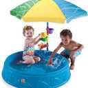 Step2 Play & Shade Pool, Kids Activity Pool with Umbrella, Summer Outdoor Toys, 7 Piece Toy Accessories, For Toddlers 2+ Years Old