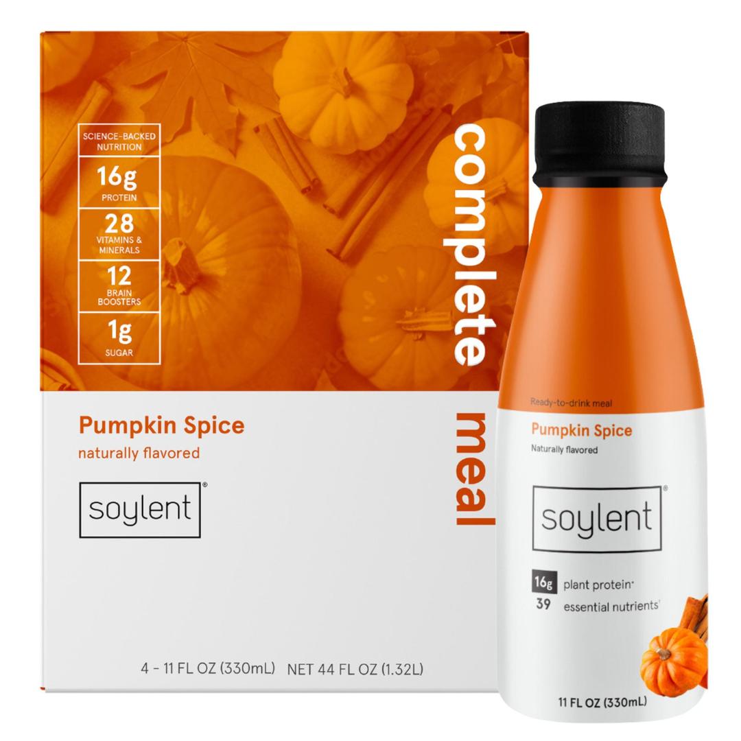 12 Pcs Soylent, Complete Meal Replacement Shake, Pumpkin Spice Flavor, Best By: 08/01/25