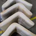 Sweetcrispy Bar Stools Set of 2, Armless PU Leather Adjustable Swivel Barstools, Hydraulic Kitchen Counter Height Thickened Seat Cushion Square Island Countertop Chairs with Back, White