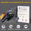 Double E Volvo 1:16 Scale Remote Control Excavator, 17 Channel 3-in-1 Construction Toy with Metal Shovel, Drill, Grab & Lights, 2.4GHz Full Function Digger for Outdoor Sandbox, Gift for Kids & Adults