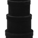 GnFlus Black Gift Boxes with Lids for Presents Set of 4 Round Velvet Nesting Gifts Box for Arrangements Flowers Wedding Birthday Mothers Valentines Day Bridesmaid Christmas Party Anniversary